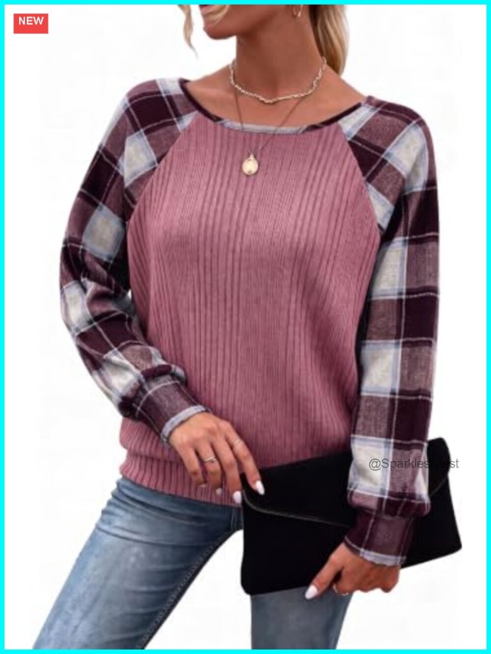 Women's Tunic Sweater Pullover Batwing Long Sleeve Crew Neck Casual Top